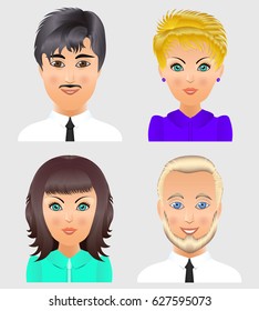 People avatar collection. Business character. Vector icons.