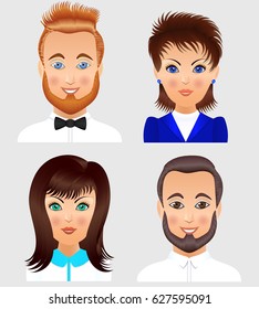 People avatar collection. Business character. Vector icons.