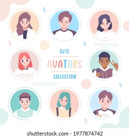 people avatar collection vector template