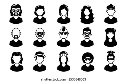 People avatar Glyph style 15 icon pack part 2. 