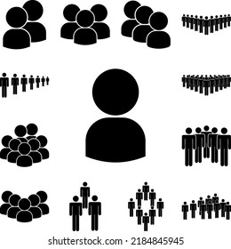people, avatar icon in a collection with other items