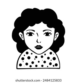 People avatar icon. Girl Avatar Doodle. Vector illustration charaters for social media and networking, user profile, website and app design and development, user profile icons.