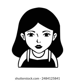 People avatar icon. Girl Avatar Doodle. Vector illustration charaters for social media and networking, user profile, website and app design and development, user profile icons.