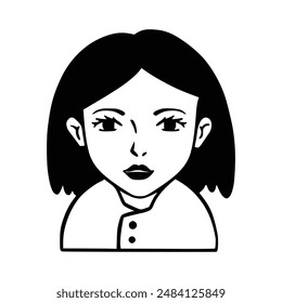 People avatar icon. Girl Avatar Doodle. Vector illustration charaters for social media and networking, user profile, website and app design and development, user profile icons.