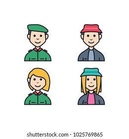 People avatar icon set vector collection with boys and girls, suitable with your people diversity content