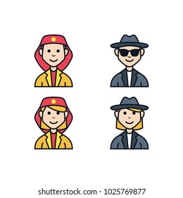 People avatar icon set vector collection with boys and girls, suitable with your people diversity content