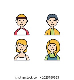People avatar icon set vector collection with boys and girls, suitable with your people diversity content
