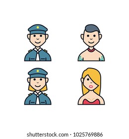 People avatar icon set vector collection with boys and girls, suitable with your people diversity content