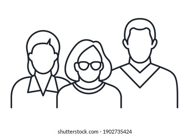 People avatar icon Vector illustration. Portraits of family symbol for web