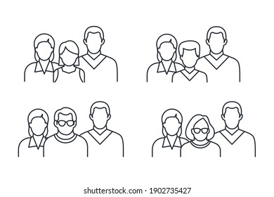 People avatar icon Vector illustration. Portraits of family symbol for web