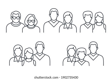 People avatar icon Vector illustration. Portraits of family symbol for web