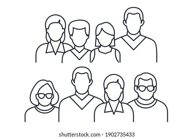 People avatar icon Vector illustration. Portraits of family symbol for web