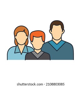 Icono de avatar de la gente Icono Vector ilustración. Retratos de símbolo familiar para web