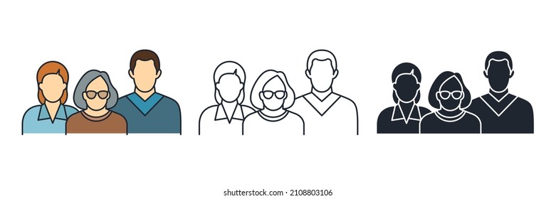 People avatar icon Vector illustration. Portraits of family symbol for web