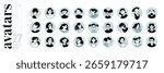 People avatar icons. Set of vector illustration characters for social network user profile, website and app design and development.