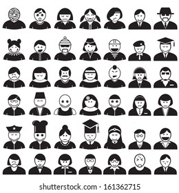 People avatar icons set, vector format