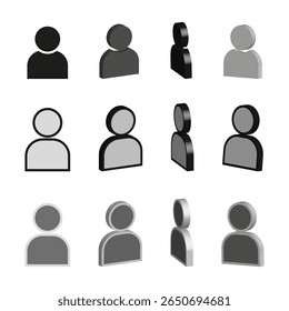 People avatar icons. User profile set. Silhouette group Vector. Social identity design.
