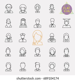 people avatar line icon set