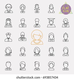 people avatar line icon set