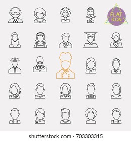 people avatar line icon set
