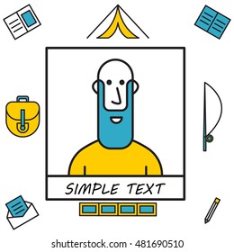 People avatar line set. Flat line color illustration of human avatar. People vector image for profile of website, social media, social network and etc. Vector illustration of man or woman. 