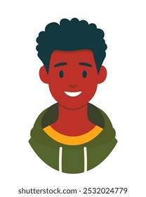 Avatar de Personas. Cara de hombre aislada sobre fondo blanco. Linda Ilustración vectorial. Estilo plano