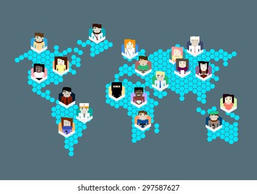 People avatar pins on map
