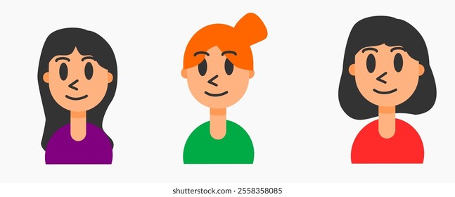 People Avatar Round Icon Set Profile Diverse Faces for Social