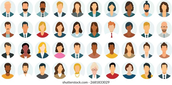 Personas Avatar Round Icon Set Perfil Diverso Vector