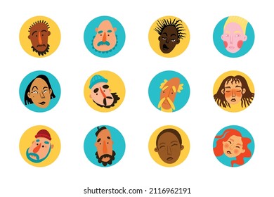 People avatar set. Different men and women characters collection