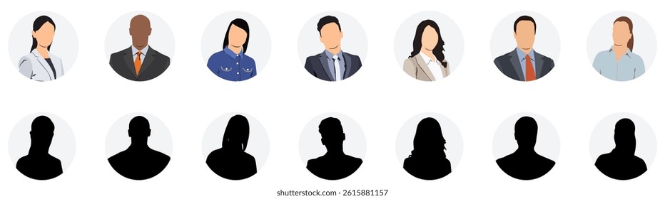 People avatar set. Different men and women characters collection. Isolated vector illustration.