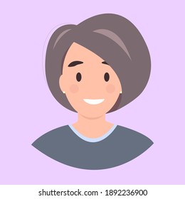 avatar de la gente. Foto de usuario, íconos de la cara humana para representar a una persona en un juego de video, foro de internet, cuenta. Ilustración de dibujos animados de estilo plano vectorial aislados en fondo blanco