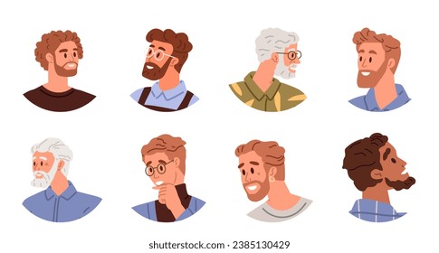 People avatar vector illustration. The human face is window into persons emotions, thoughts, and experiences The internet and cyberspace have transformed way people interact and connect Society