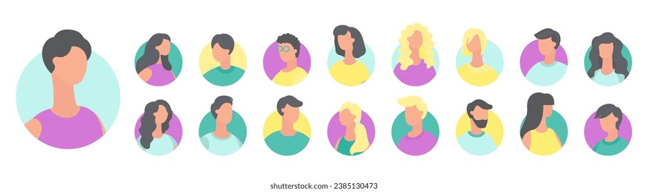 People avatar vector illustration. Individualism encourages people to embrace their own passions and beliefs Singularity embraces idea each person has unique path and purpose Identification is process