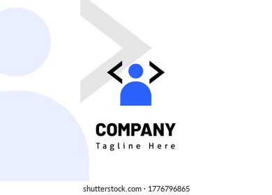 people avatar web code illustration logo template for developer, marketplace, software, team, technology, fin tech, coder, website, programmer, studio professional