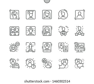 People avatar Well-crafted Pixel Perfect Vector Thin Line Icons 30 2x Grid for Web Graphics and Apps. Simple Minimal Pictogram