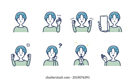 People avatar.Female person avatars.Young people character portraits upper body illustrations. Isolated flat icon illustration collection