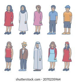People avatars beautiful vector icon set
