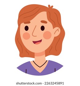 People avatars. Characters head portraits. Happy modern young person avatars. Flat vector illustration
