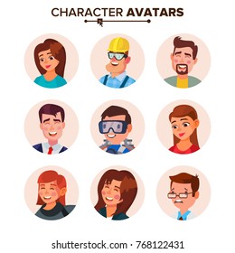 People Avatars Collection Vector. Default Characters Avatar. Cartoon Web Isolated Illustration