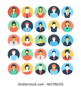 People Avatars Colored Vector Icons 3