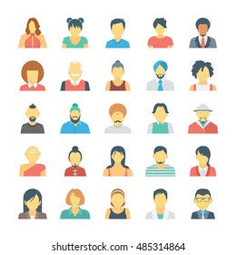 People Avatars Colored Vector Icons 3