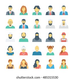 People Avatars Colored Vector Icons 2