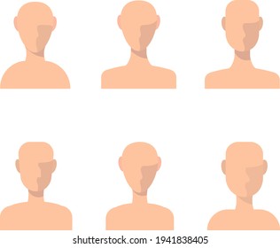 People avatars with face shadow vector set. Profiles for resume and other props. Profile picture icons. Male and female avatars faces. Modern simple design templates. Flat style vector illustration.