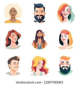 Menschen Avatars-Flachbild-Symbol einzeln auf weißem Hintergrund