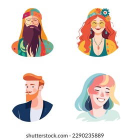 Menschen Avatars-Flachbild-Symbol einzeln auf weißem Hintergrund