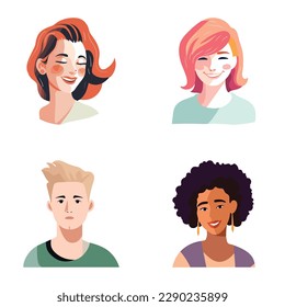 Menschen Avatars-Flachbild-Symbol einzeln auf weißem Hintergrund