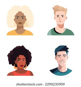 Menschen Avatars-Flachbild-Symbol einzeln auf weißem Hintergrund