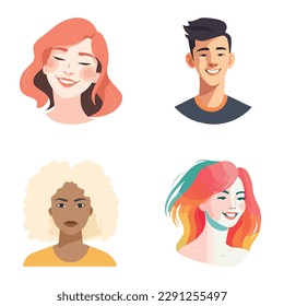 Menschen Avatars-Flachbild-Symbol einzeln auf weißem Hintergrund