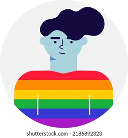 People avatars. Pride day vector icon. Rainbow love concept. Human rights and tolerance. Profile icons man. Icons for online communities, web forums. Vector illustration in cartoon flat style